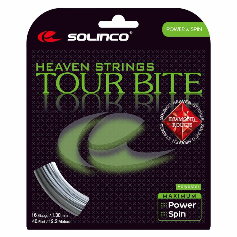 Solinco Tour Bite Diamond Rough (16-1.30mm) Tennis Strinig (Silver) - Image 2